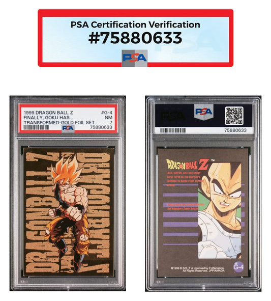 1998-1999 Dragon Ball Z Gold Foil Set of 7 JPP/Amada PSA Graded Lot