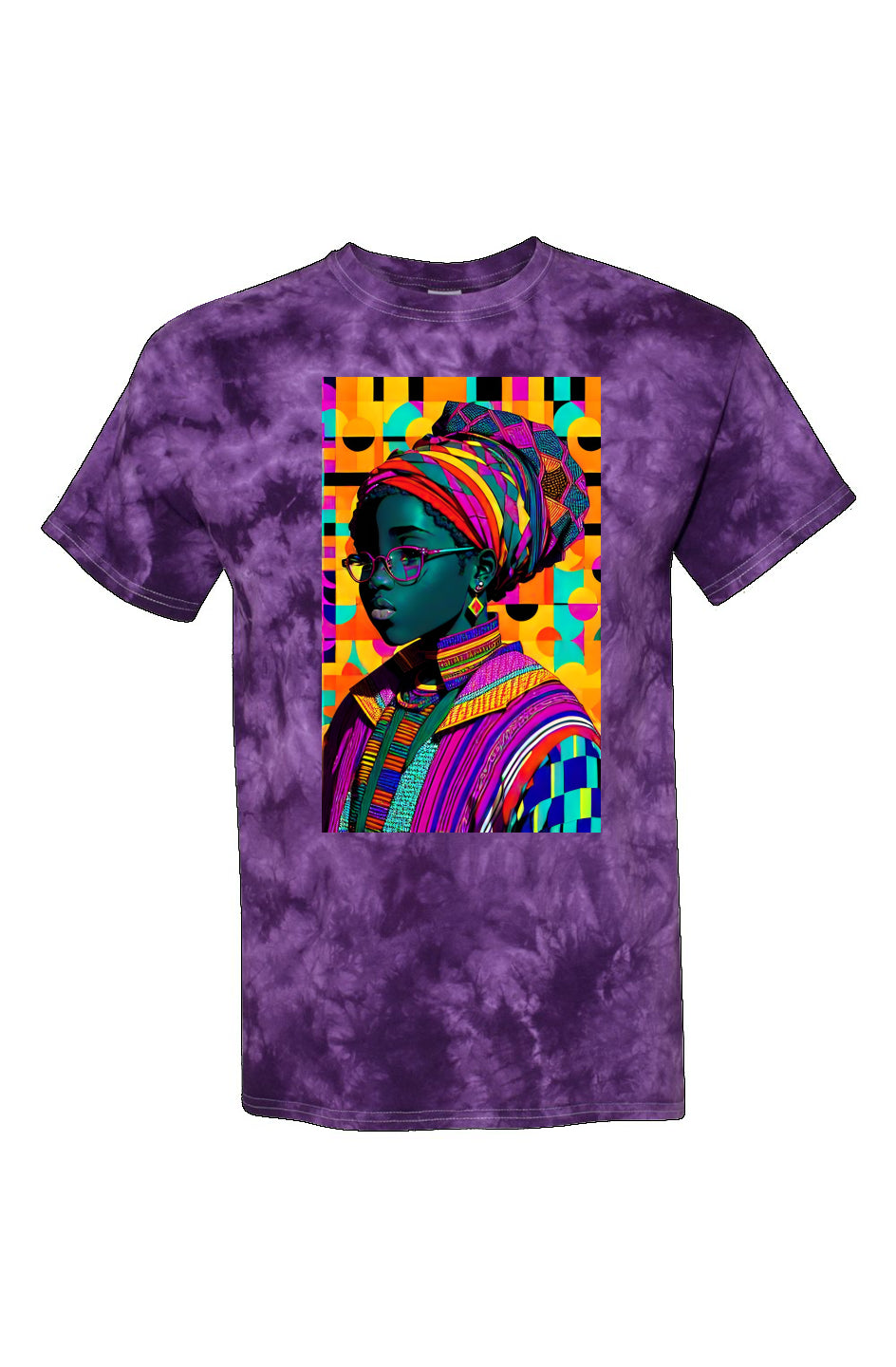 Purple Crystal Tie-Dye T-shirt - Fátima