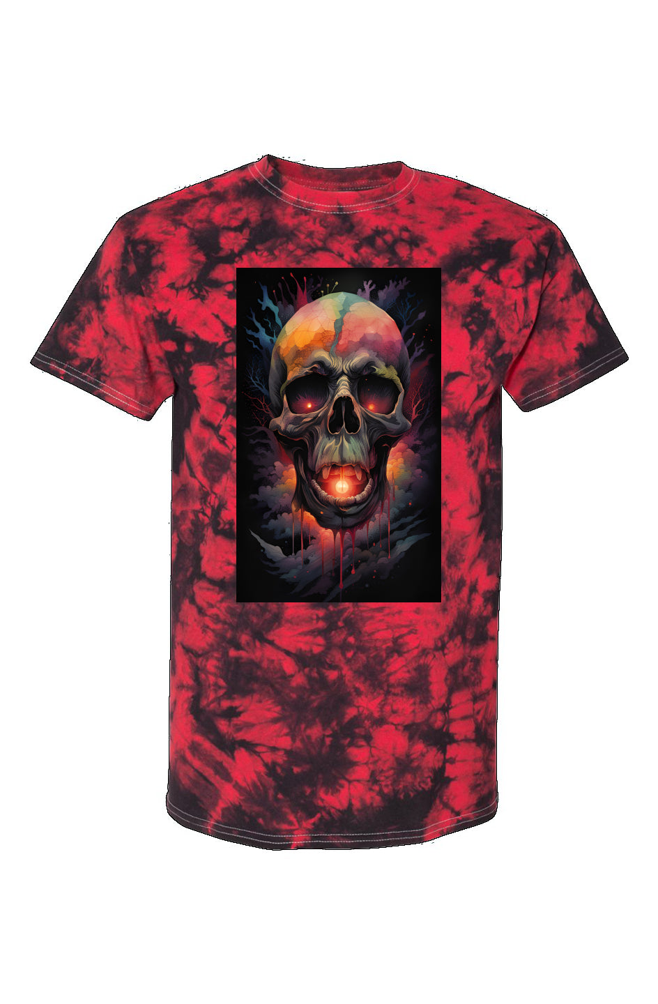 Red Crystal Tie-Dye Graphic T-Shirt