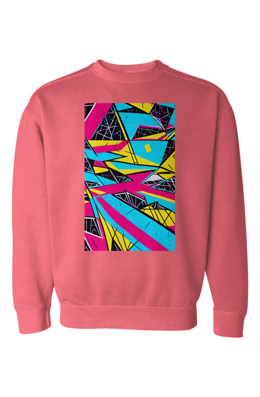 Garment-Dyed Graphic Sweatshirt - Electric Blue / Collage Girl