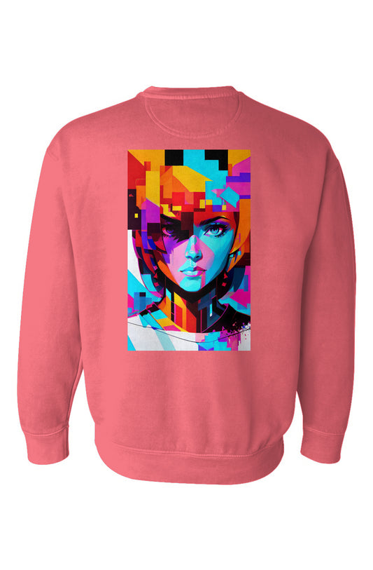Garment-Dyed Graphic Sweatshirt - Electric Blue / Collage Girl
