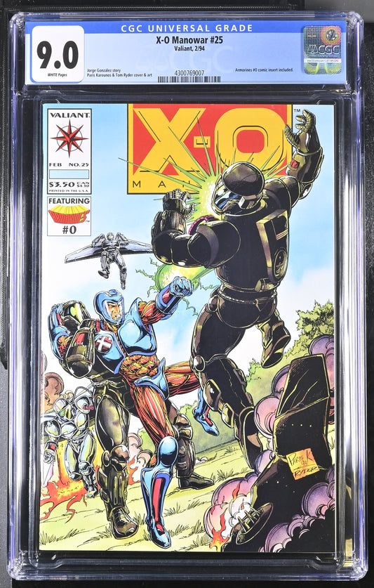X-O Manowar Issue #25 2/94 Valiant CGC 9.0 White Pages