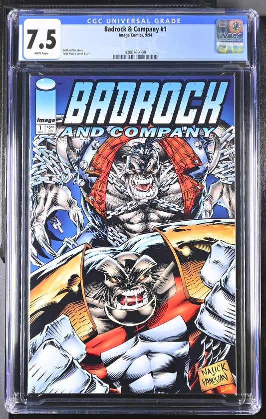 Badrock & Company #1 9/94 Image Comics CGC 7.5 White Pages POP 5