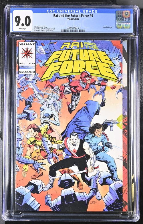 Rai and the Future Force #9 5/93 Valiant Comic CGC 9.0 White Pages POP 5