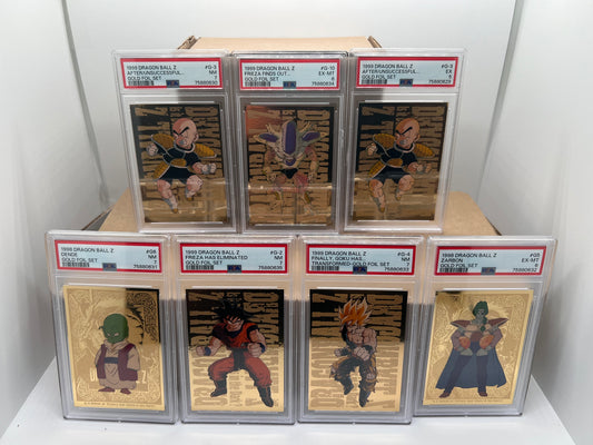 1998-1999 Dragon Ball Z Gold Foil Set of 7 JPP/Amada PSA Graded Lot