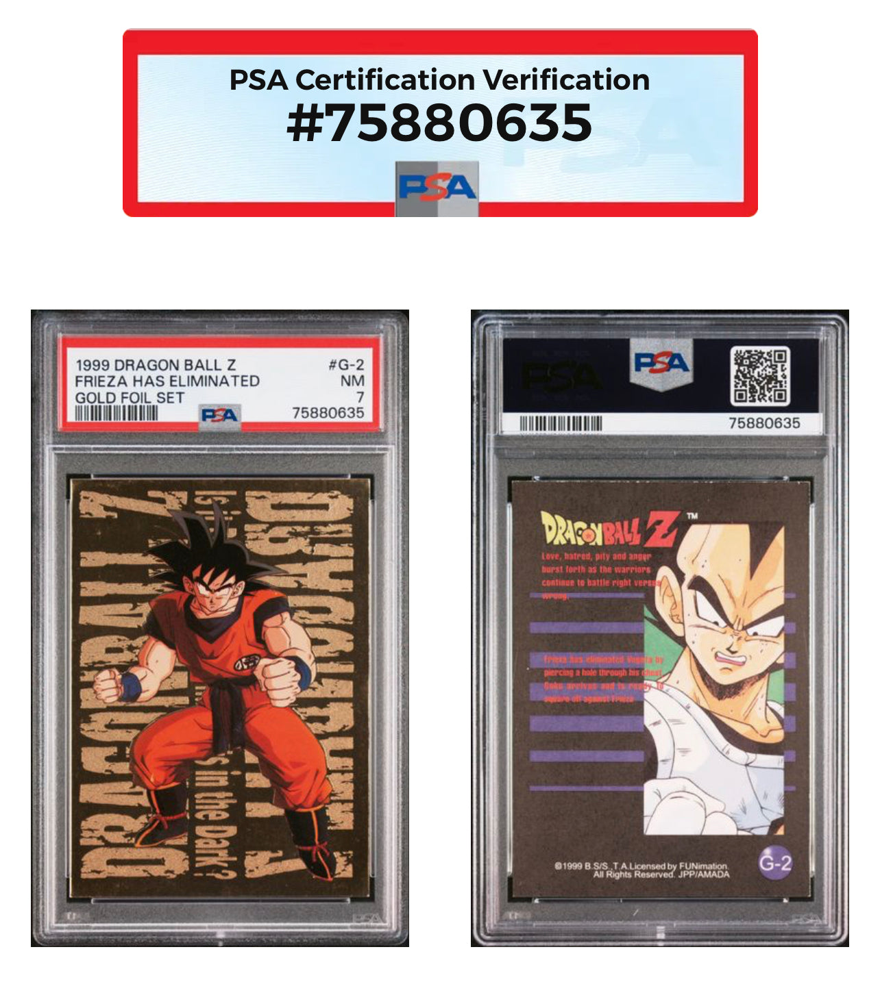 dragon ball z graded cards 1998-1999 Dragon Ball Z Gold Foil Set of 7 JPP/Amada PSA Graded Lot – PapaTrinity