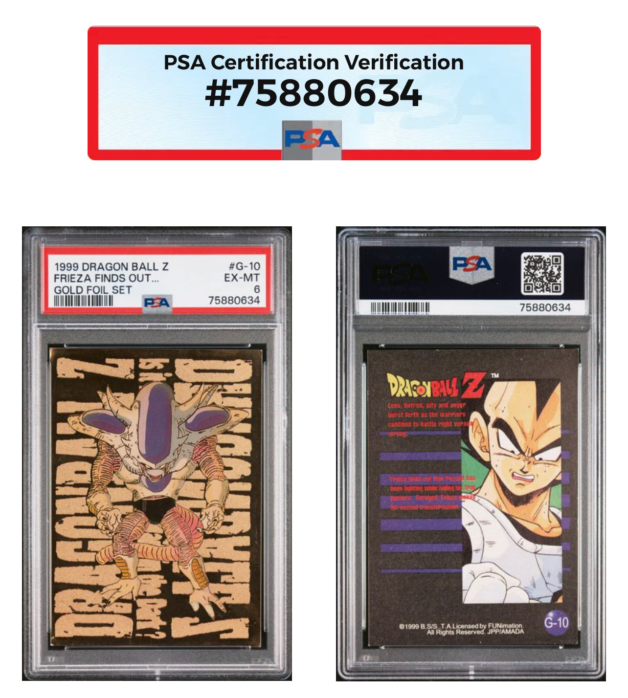 1998-1999 Dragon Ball Z Gold Foil Set of 7 JPP/Amada PSA Graded Lot PapaTrinity 1998-1999 Dragon Ball Z Gold Foil Set of 7 JPP/Amada PSA Graded Lot PapaTrinity