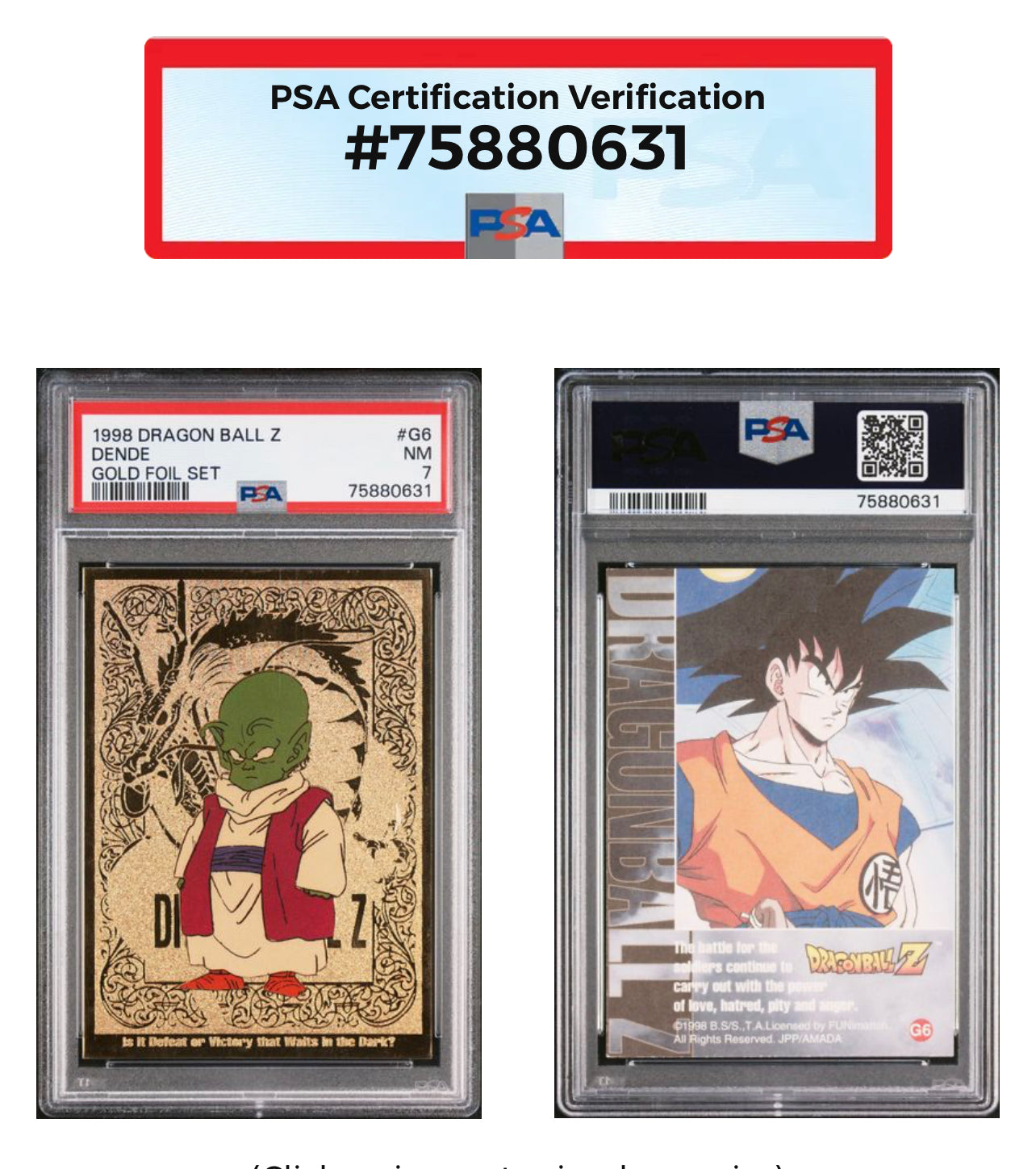 1998-1999 Dragon Ball Z Gold Foil Set of 7 JPP/Amada PSA Graded Lot PapaTrinity 1998-1999 Dragon Ball Z Gold Foil Set of 7 JPP/Amada PSA Graded Lot PapaTrinity