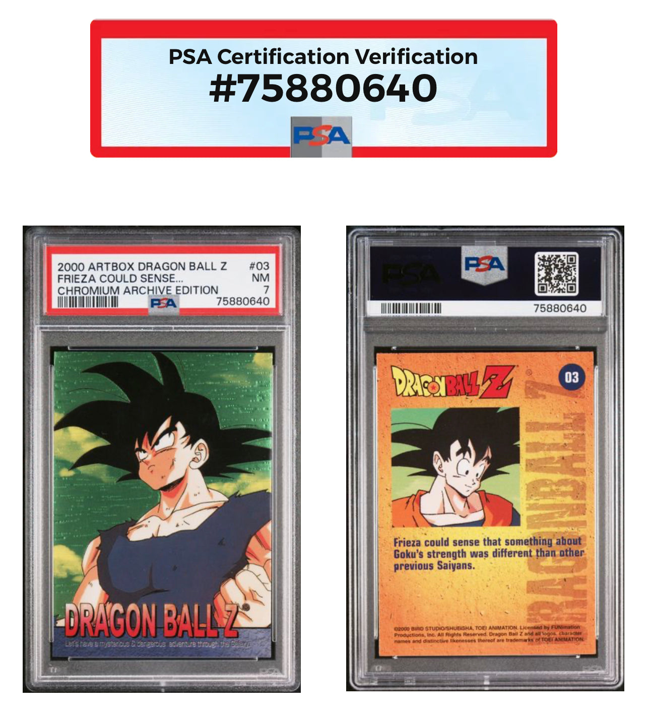 2000 Artbox Dragon Ball Z Chromium Archive Edition PSA Graded Card Lot (5)