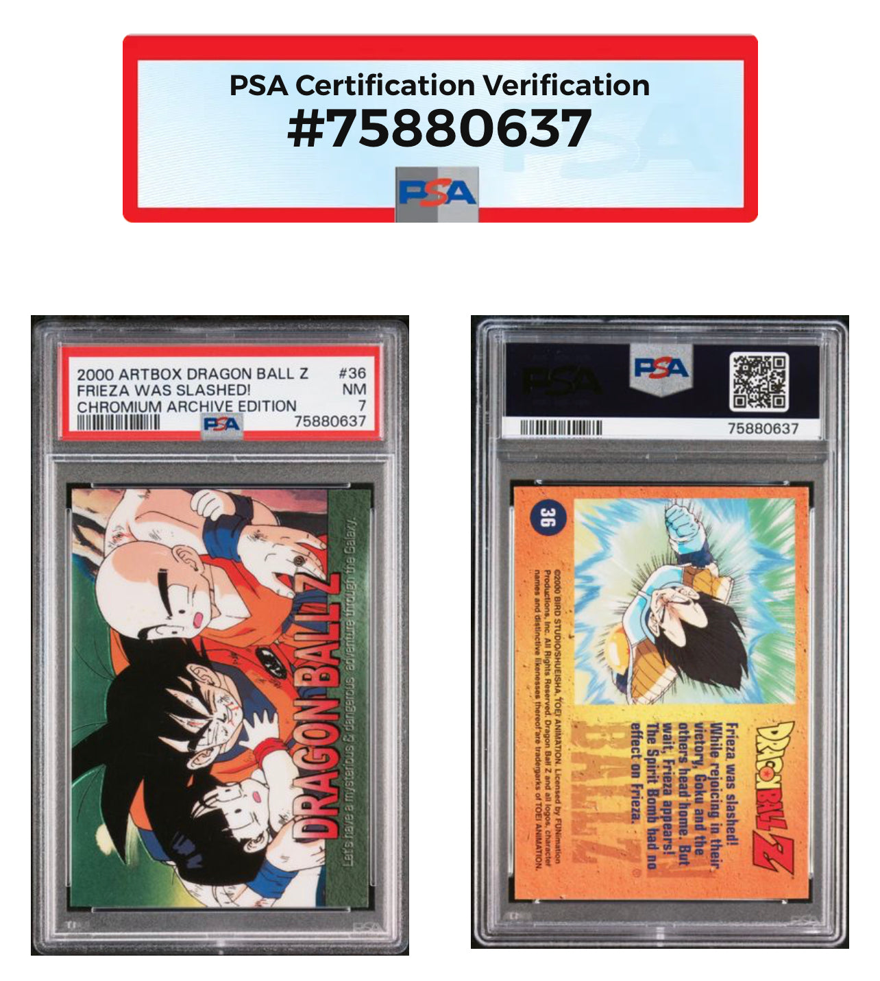 2000 Artbox Dragon Ball Z Chromium Archive Edition PSA Graded Card Lot (5)