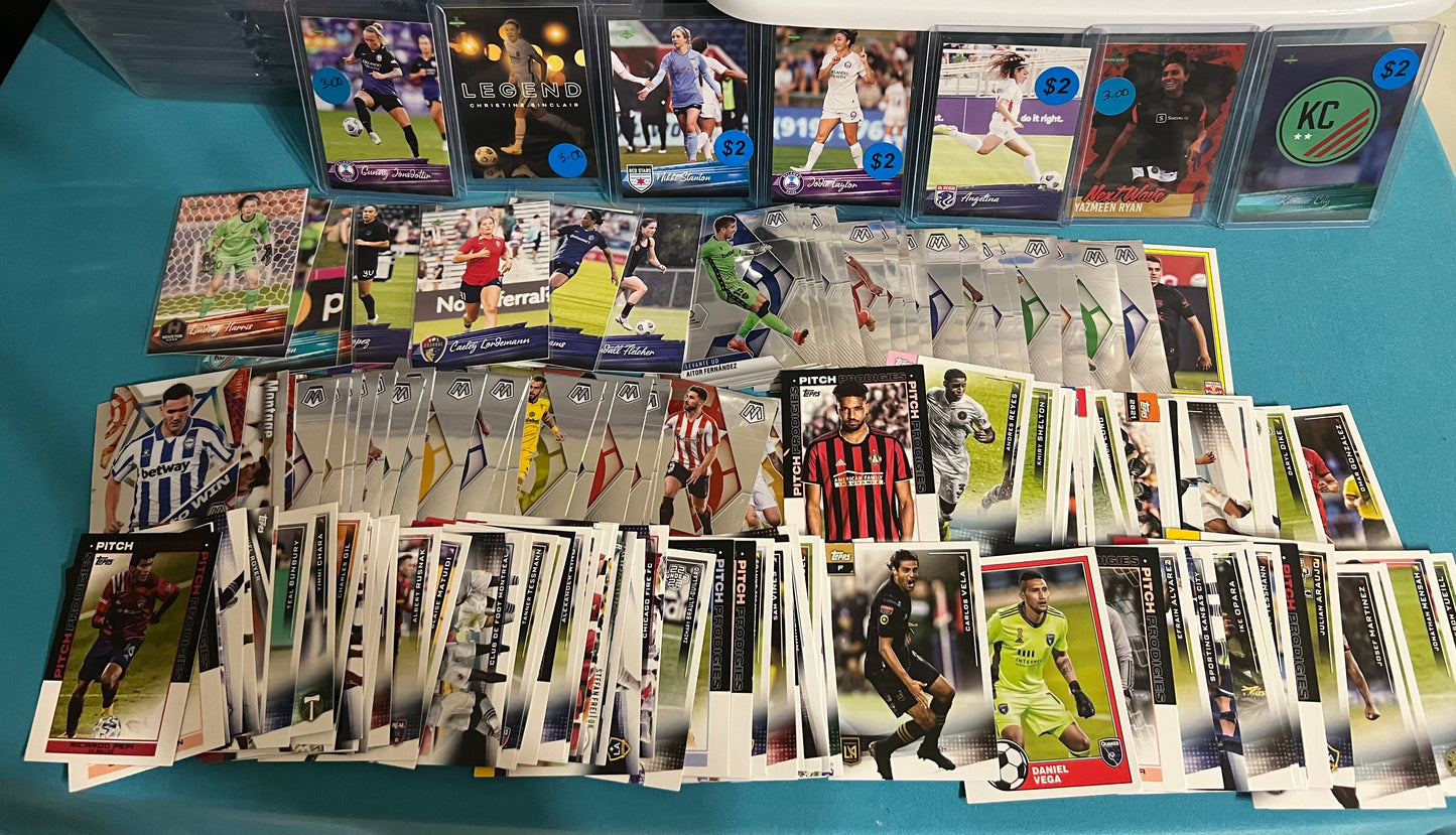 2020-21 Topps and Panini Mosaic Soccer 140 Plus Card Lot MLS NWSL LaLiga
