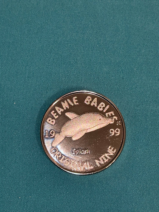 Beanie Babies 1999 Splash Original Nine TY Official Club Coin - Copper-Nickel Proof