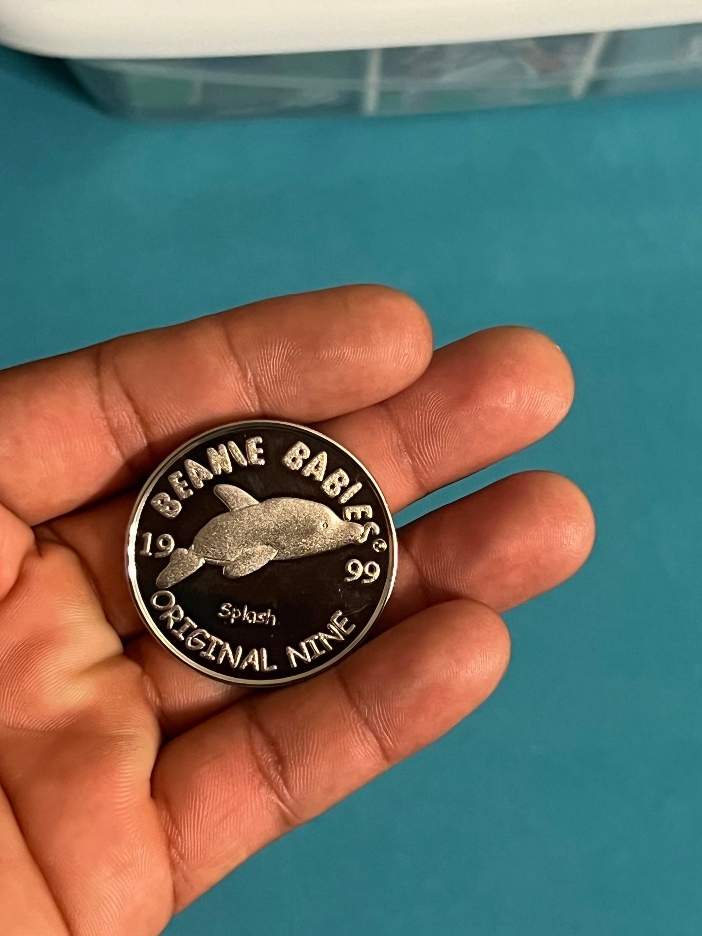 Beanie Babies 1999 Splash Original Nine TY Official Club Coin - Copper-Nickel Proof
