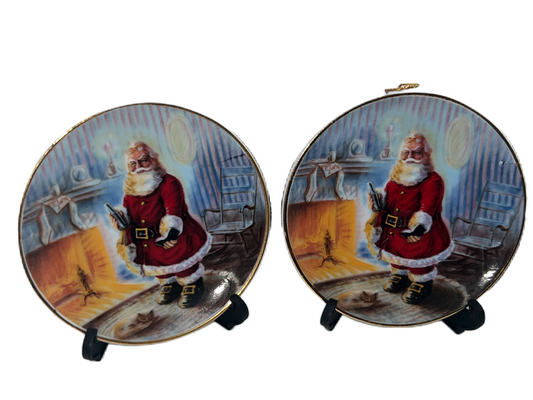 Duncan Royale Soda Pop Santa & Nast Santa Claus Christmas Decoration Mini Plate Ornament 1991