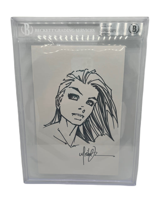 Fathom Aspen Original Art Sketch By Michael Turner 1/1 Beckett 10 Signed 2003