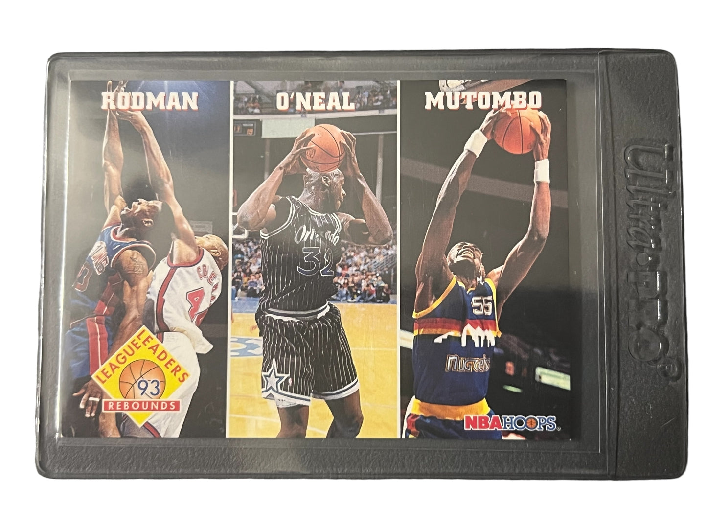 1993 Skybox League Leaders Rebounds Rodman Shaq O'Neal Mutombo #284 Card