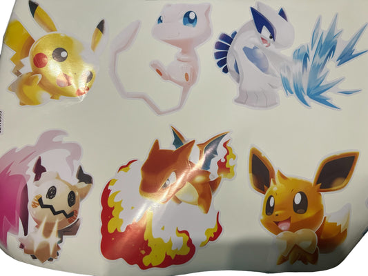 Pokemon Die-Cut Removable Poster 10 Characters