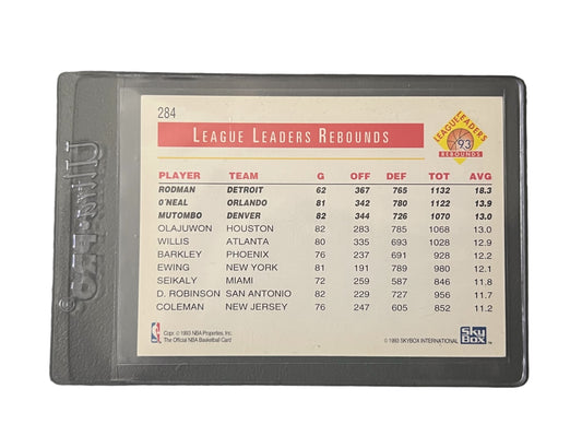 1993 Skybox League Leaders Rebounds Rodman Shaq O'Neal Mutombo #284 Card