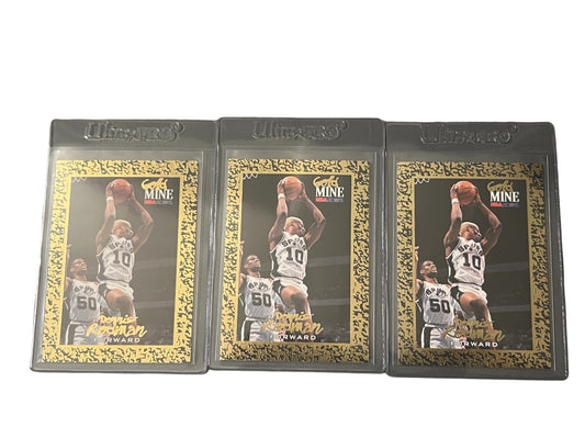 1994-95 NBA Hoops Gold Mine Dennis Rodman GOLD SP - Spurs - HOF Gold SP - Set of 3