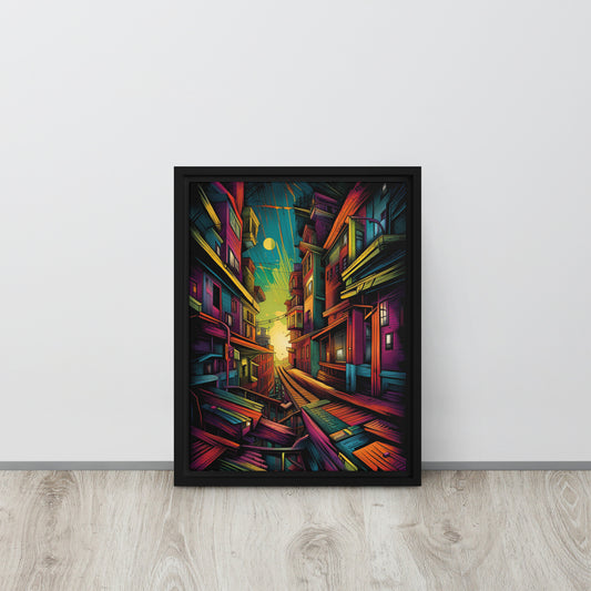 Crayon Alley - Framed Canvas