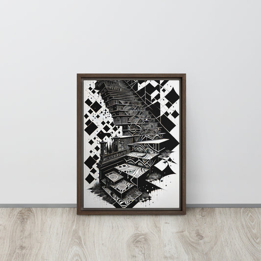 Monochromatic Symphony - Framed Canvas