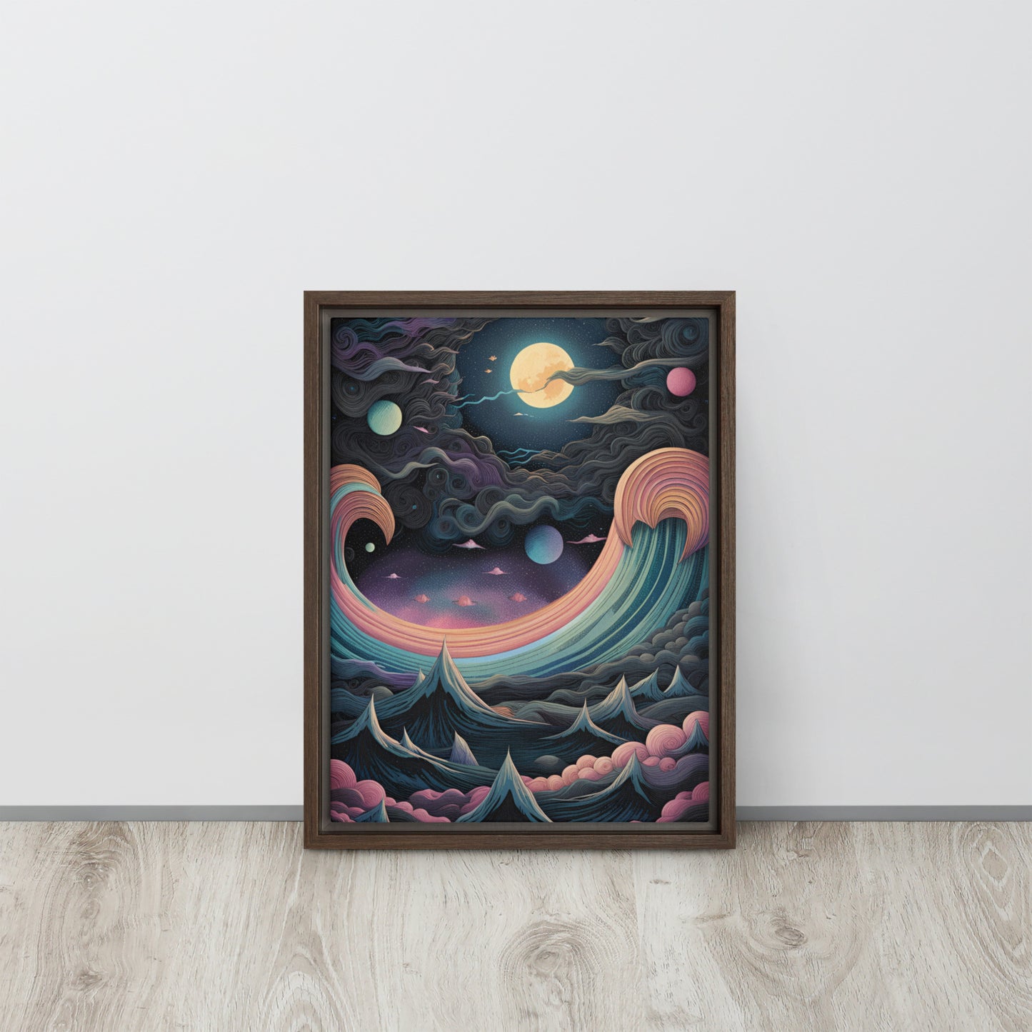 Sleepy Moon - Framed Canvas
