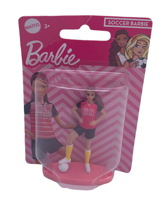 Mattel Micro Barbie Soccer 3" Figure / Cake Topper Girl