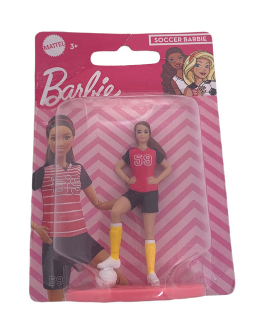 Mattel Micro Barbie Soccer 3" Figure / Cake Topper Girl
