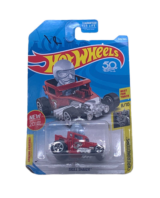 2018 Hot Wheels #340 Experimotors #8/10 SKULL SHAKER Red w/5 Sp 50th Anniversary