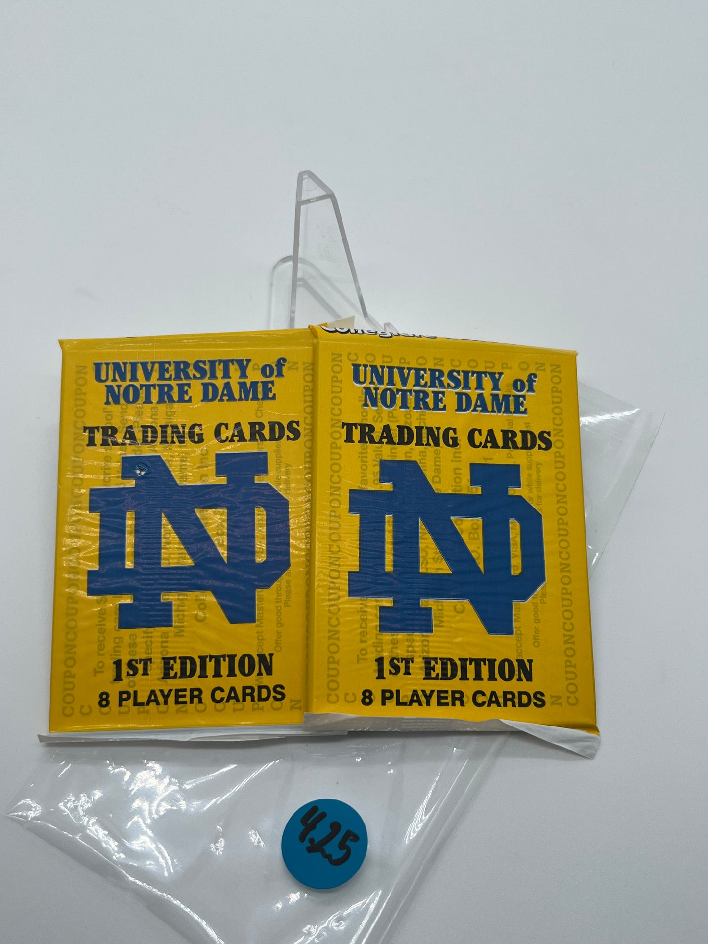 first edition notre dame trading cards 1990 Notre Dame Fighting Irish 1st Edition Pack